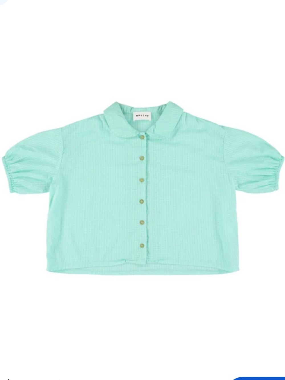 MORLEY Girls' Mint Green Button-Front Short Sleeve Top